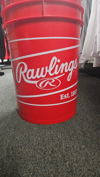 Rawlings 2023 "Harder's" Ball Bucket - Red