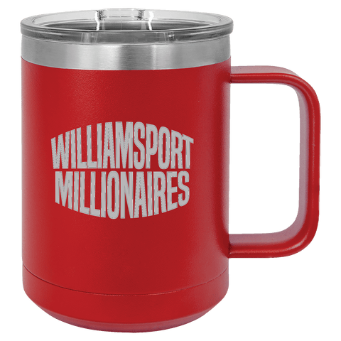 Williamsport Millionaires 15 oz. Red Vacuum Insulated Mug