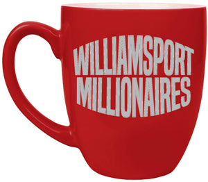 Williamsport Millionaires 16 oz. Red Ceramic Bistro LazerMug