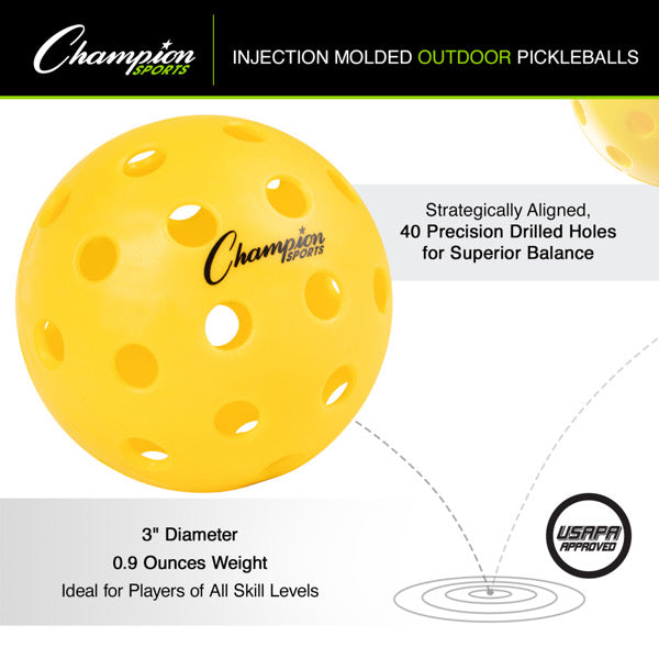 Champion Sports Injection Molded Outdoor Pickleball Set