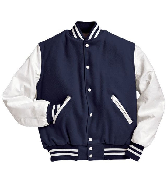 Holloway 224183 Wool Varsity Jacket w/ Leather Sleeves