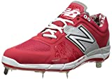 New Balance Low Metal Baseball Cleats - Red/Silver