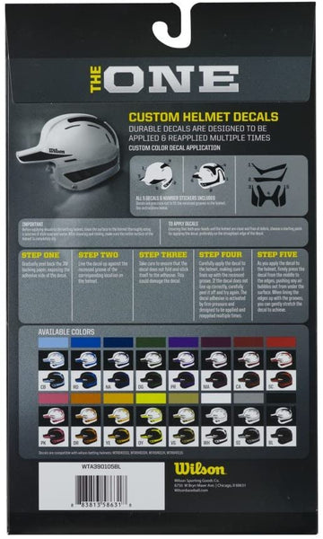 Wilson Custom Helmet Decals – Black