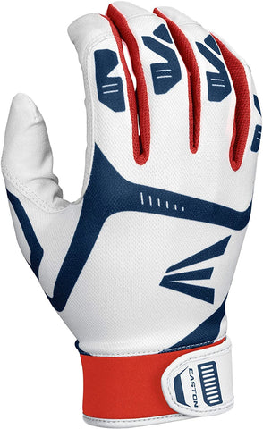 Easton 2022-23 Gametime Youth Batting Glove - White/Navy/Red