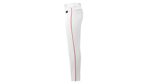 New Balance Youth Piped Baseball Pant - White/Red