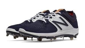 New Balance Low Metal Baseball Cleats - Navy/White