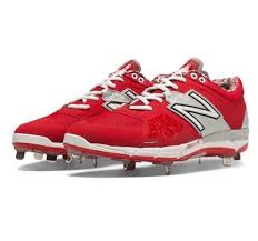 New Balance Low Metal Baseball Cleats - Red/Silver