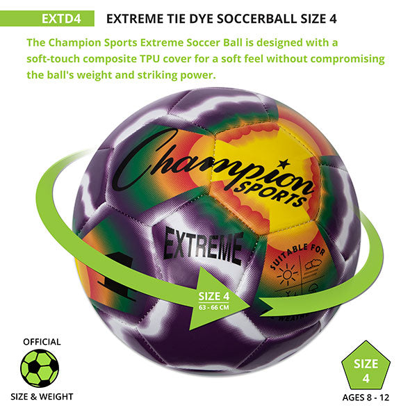 Champion Sports Extreme Tie Dye Soccer Ball